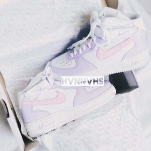 Nike AF1 personalizado rosa pastel y azul | Etsy España
