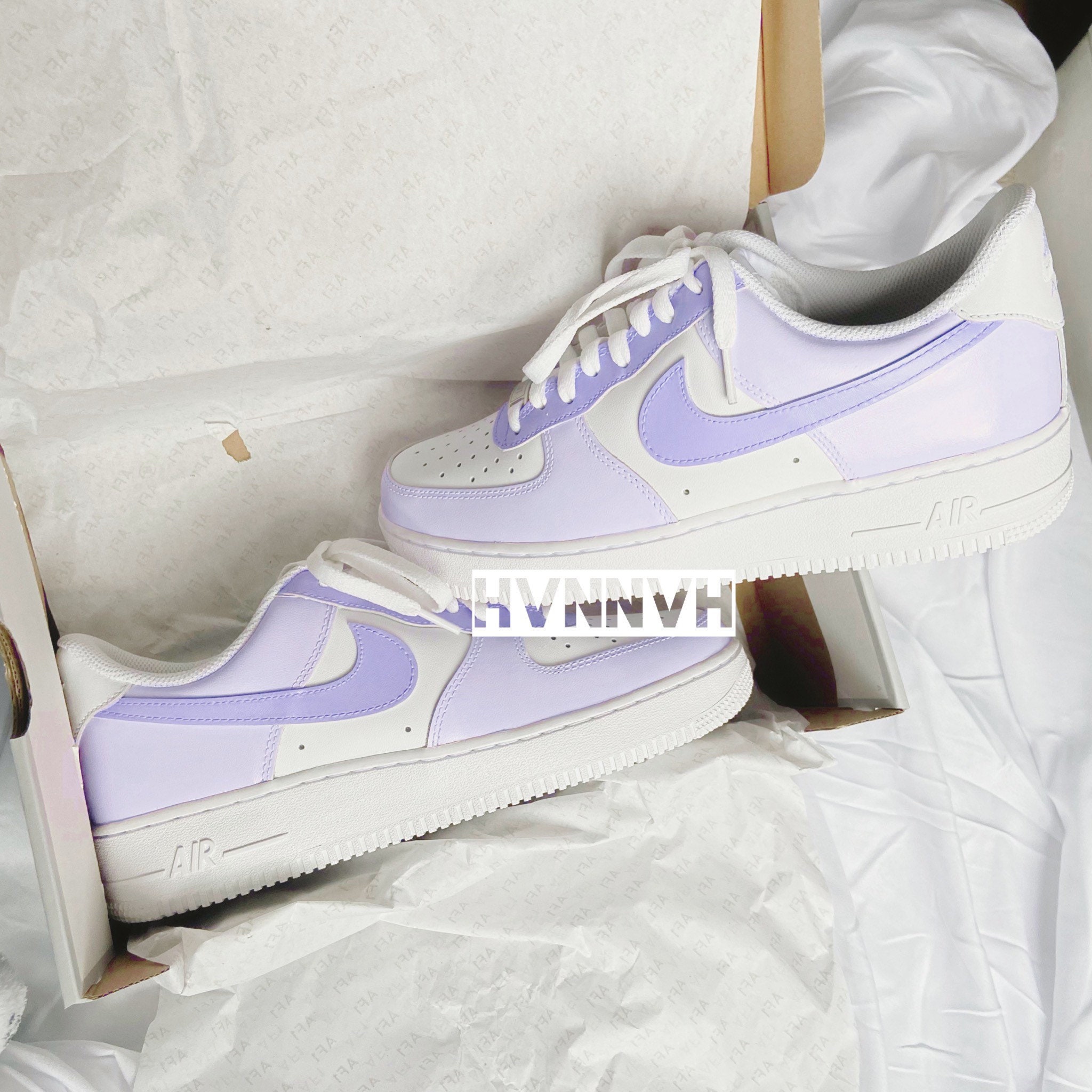 Nike AF1 Custom Pale Purple and Lilac / Lavender Purple | Etsy Singapore