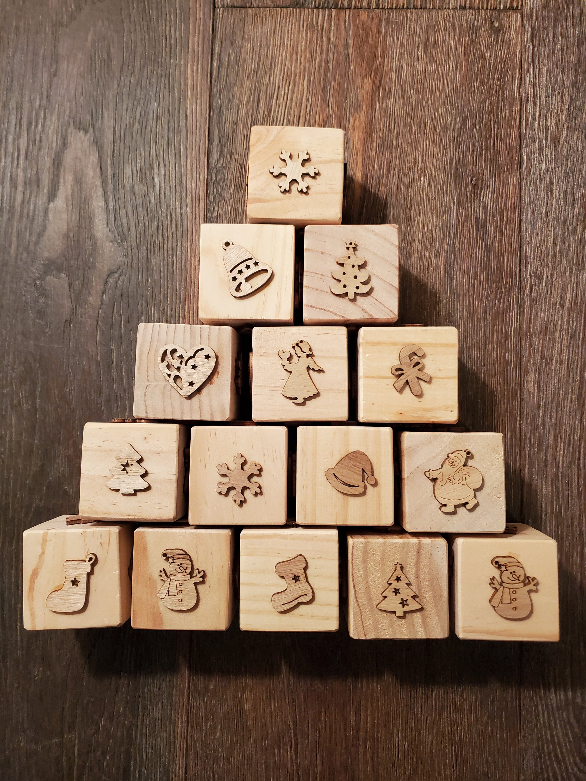 6sided Wooden Play Dough Stamp Etsy