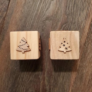 Wooden Christmas Tree Play Dough Stamp