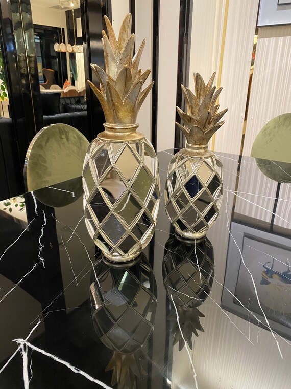 Silver Pineapple Decor Set Table Decor Pineapple Home Decor Etsy