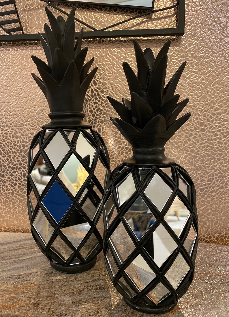 Silver Pineapple Decor Set Table Decor Pineapple Home Decor Etsy