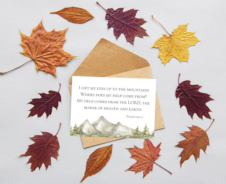 Printable Christian Psalm 121 Card I Lift My Eyes to the Mountains Christian Gift Under 5 - Etsy