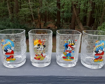 Disney Parks Ink & Paint Drinking Glass Set 1 '40s '60s New with Box 