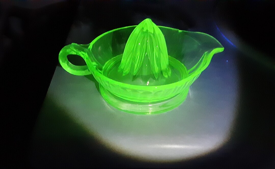 Vaseline Glass Reamer With Loop Handle Juicer Citrus Etsy