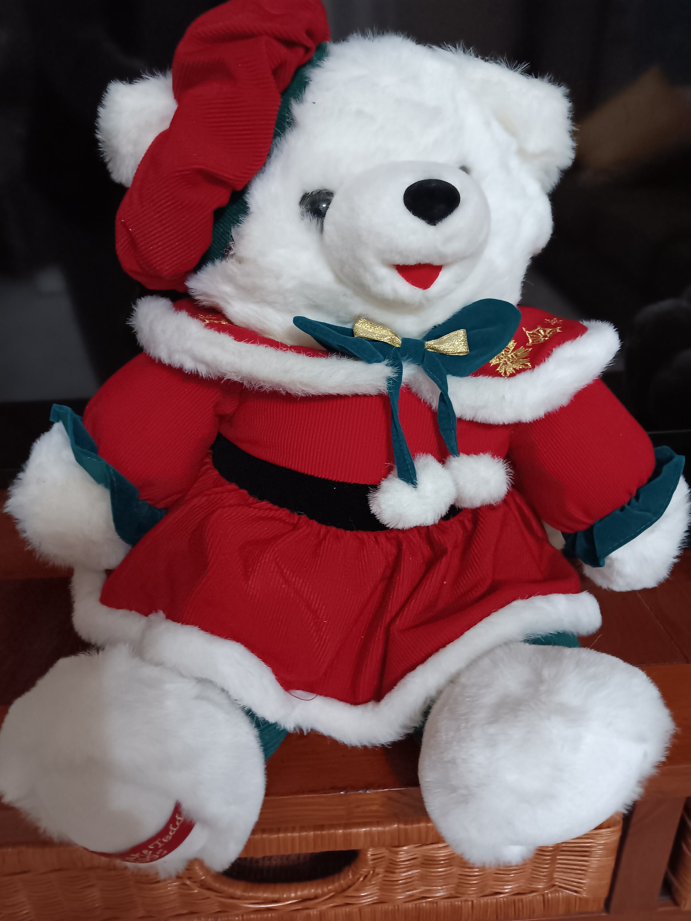 Orsetto Teddy Holiday Time 20" Bianco Con Sci E Fiocchi Di Neve | Natale 2023