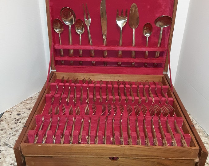 Bronzeware of Thailand 144 Pc Set Bronze Flatware Tableware, Original 3