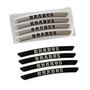 4 pegatinas/emblemas/logotipos cromados o negros para llantas de coche BRABUS