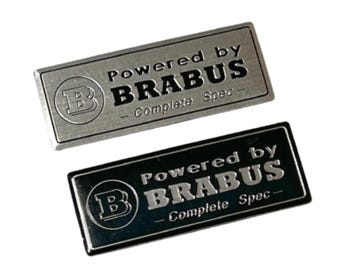 Black or Silver POWERED BY BRABUS Car Emblem Badge Sticker Decal for Mercedes Smart