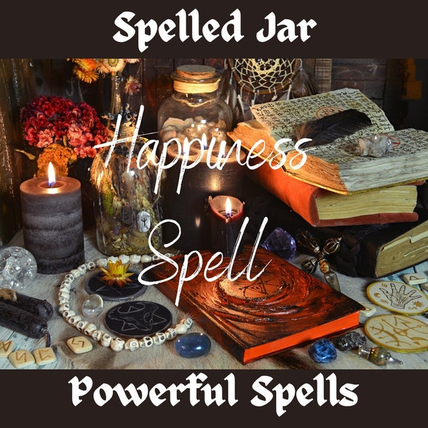 Spelled Happiness Jar | TRUE HAPPINES SPELL | Magical Happiness Spell | Positive Energy | Positivity Luck Smile Laugh Happy | Bring Joy.