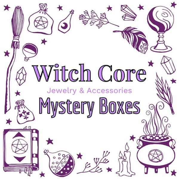 Lot mystère Witchcore. | Coffret cadeau soins personnels. | Boîte à bijoux mystère.