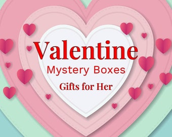 Caja misteriosa de joyería de San Valentín / Caja de regalo de cuidado personal para ella. / Paquete de regalo con caja misteriosa de joyería de cristal. / Regalo de San Valentín para ella.