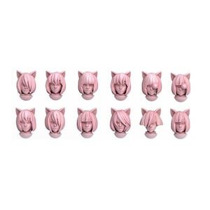 12 x "Catgirl" Alternative Female Heads