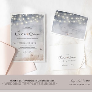 Invitation 5x7”
Rsvp/Reply Card 5x3.5” -optional back side
Thank You Card 5x3.5” -optional back side
