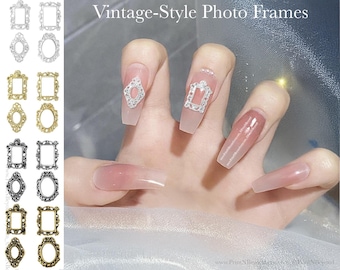 Tiny Dollhouse Frame Nail Charms | 3D Vintage Photo Frame Decals | Floral Miniature Nail Art Studs for lovers of tiny detailed designs
