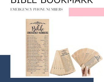 Bookmark Bible Emergency Verse Numbers, Christian Gift Bible Verse Bookmark 2.36 X 5.5''