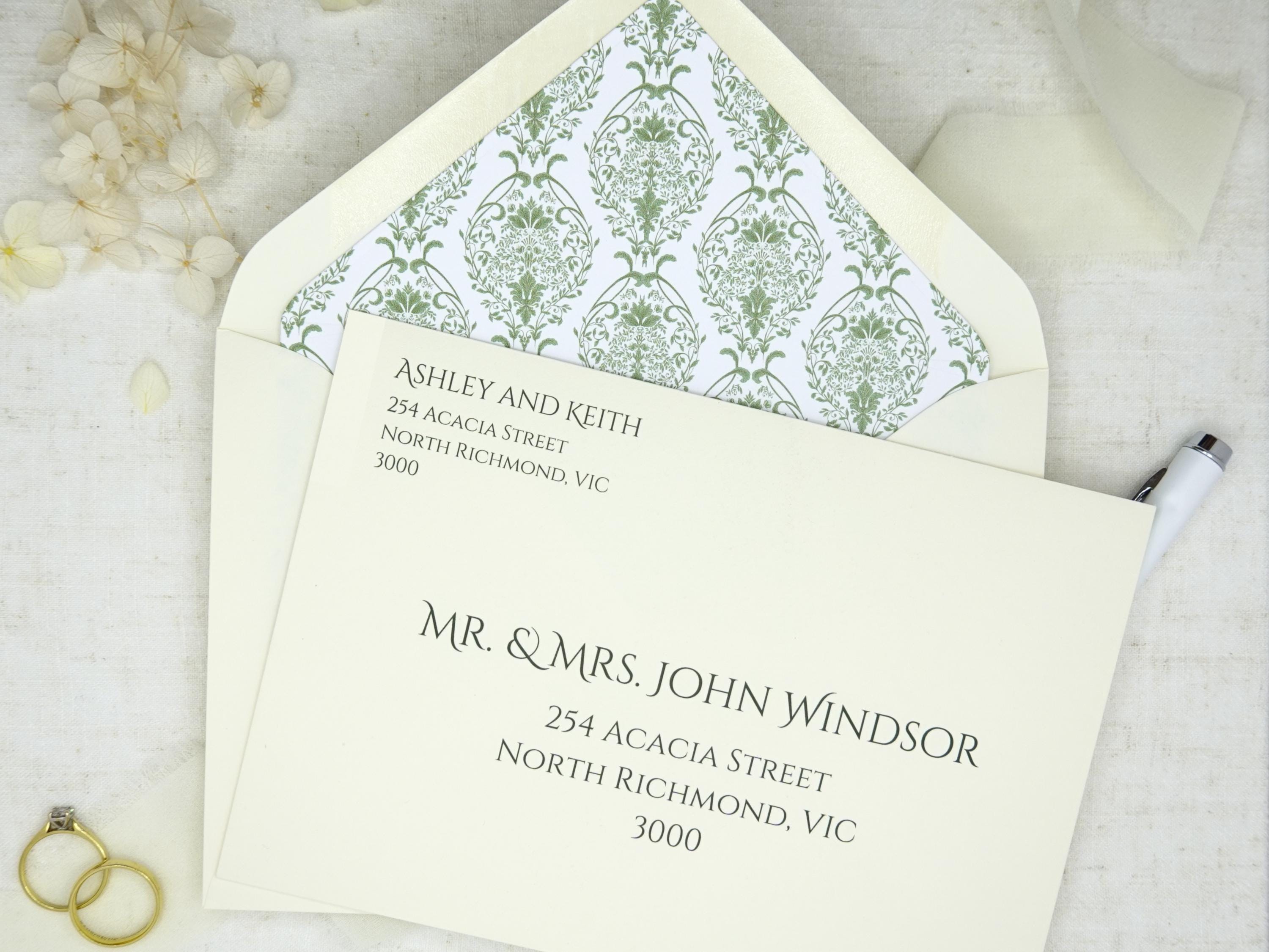 Add-On Envelope Printing Service / Additional customization for your order of A7 Envelope with Liners Set
