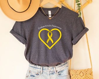Camicia per la consapevolezza dell'endometriosi, Endo Strong, Endo Warrior, Malattia cronica, Malattia invisibile, Camicia Spoonie, PCOS, Nastro giallo, Uno su dieci