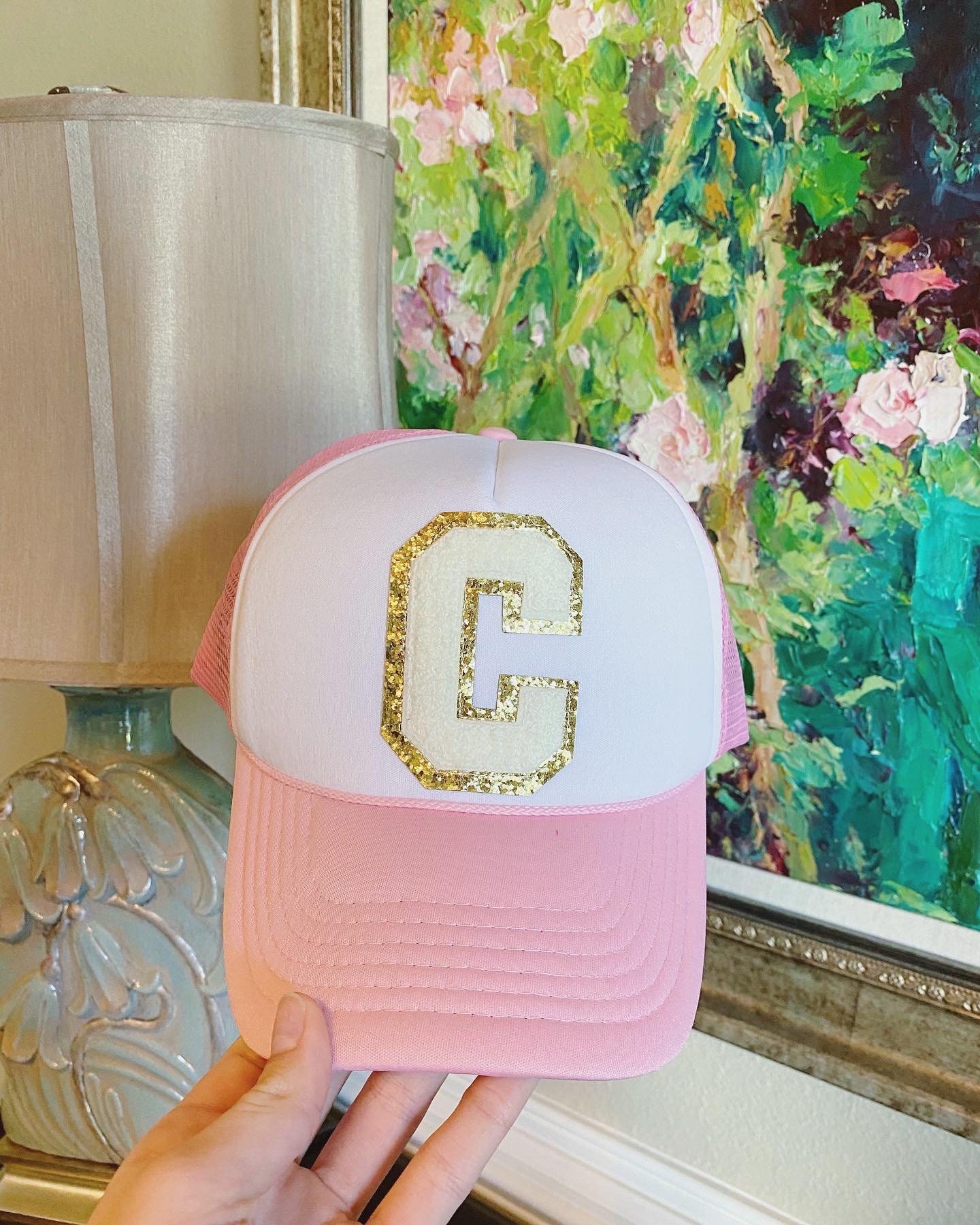 Chenille Letter Patch Trucker Hat Custom Etsy