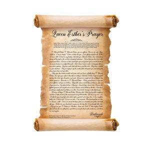 Dekoratives PDF von Königin Esthers Bußgebet auf Rolle Hintergrund | Purim Geschenk | Purim Dekoration | Purim Handwerk | Purim Printable