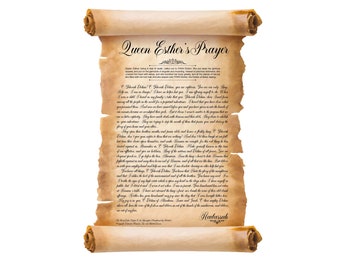 Queen Esther's Prayer Scroll Art | Purim Decoration (PDF)