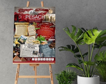 Stunning Passover Poster | Pesach Decore | Passover Decorations | Passover Wall Art | Foam Core Feast Poster