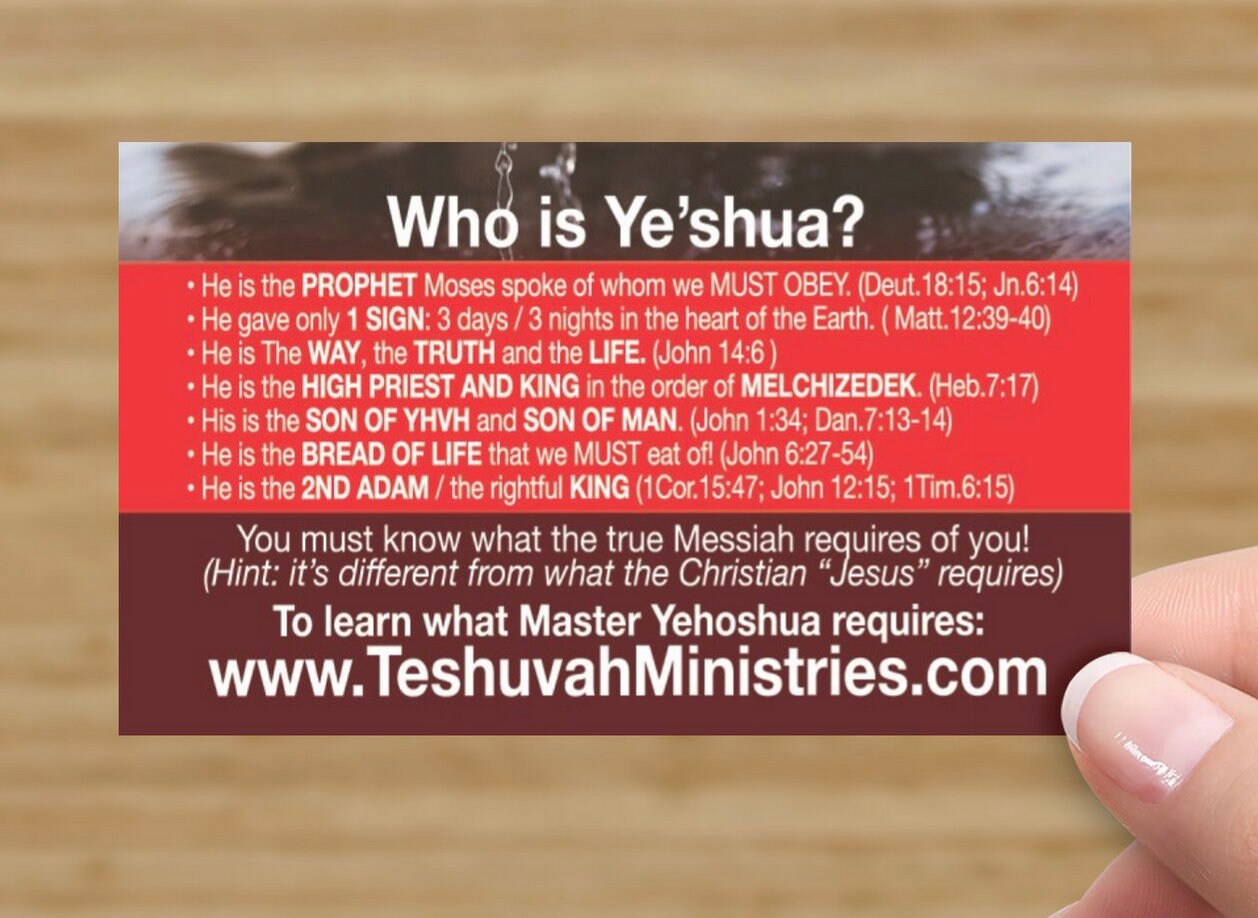 100 Ye'shua Name Witness Cards Hebrew Witness Cards Etsy