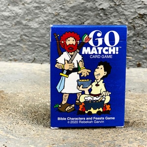 A Bible Story Card Game for the Whole Family, Go Match Biblical Feast Matching Card Game with Hand-drawn Charactures and Cartoons image 1