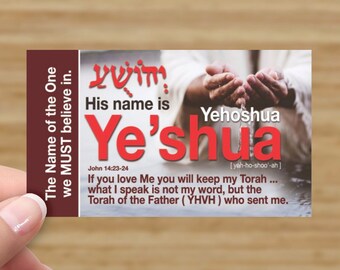 100 Ye'shua Name Witness Cards | Hebrew Witness Cards | The Hebrew God Calling Card | Yeshua Hebrew Messiah