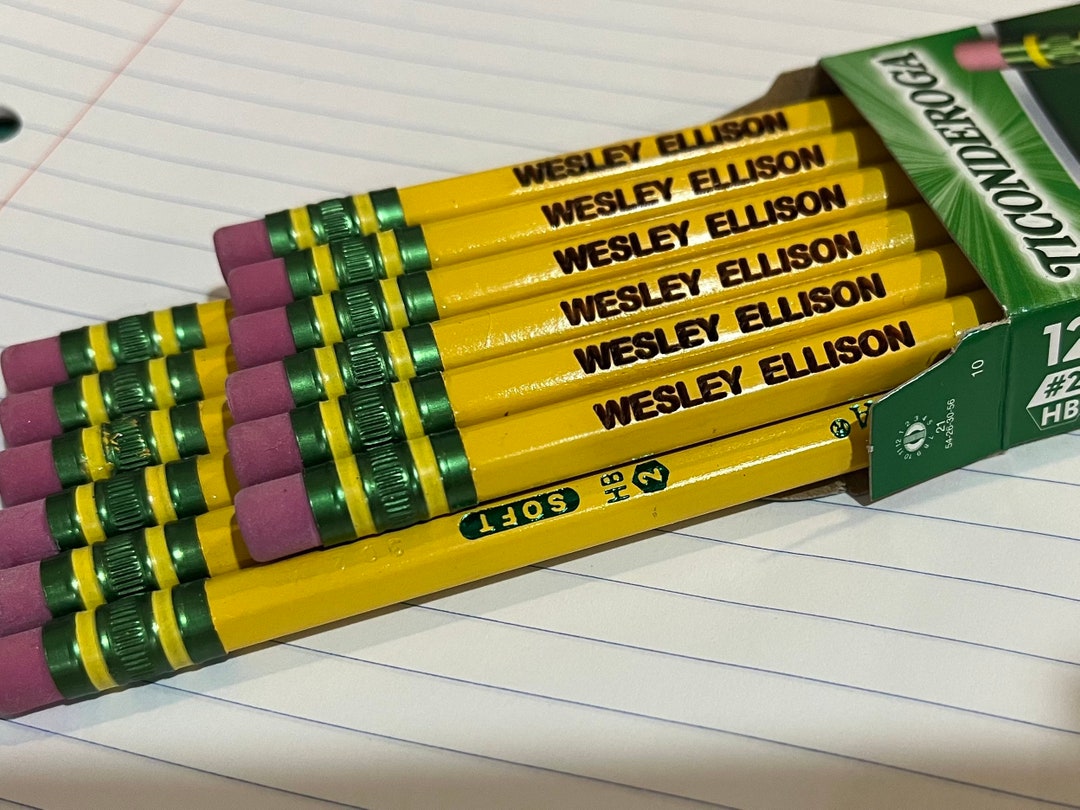 Personalized Dixon Ticonderoga 2 Pencils Dozen With Engraved Custom Name Etsy