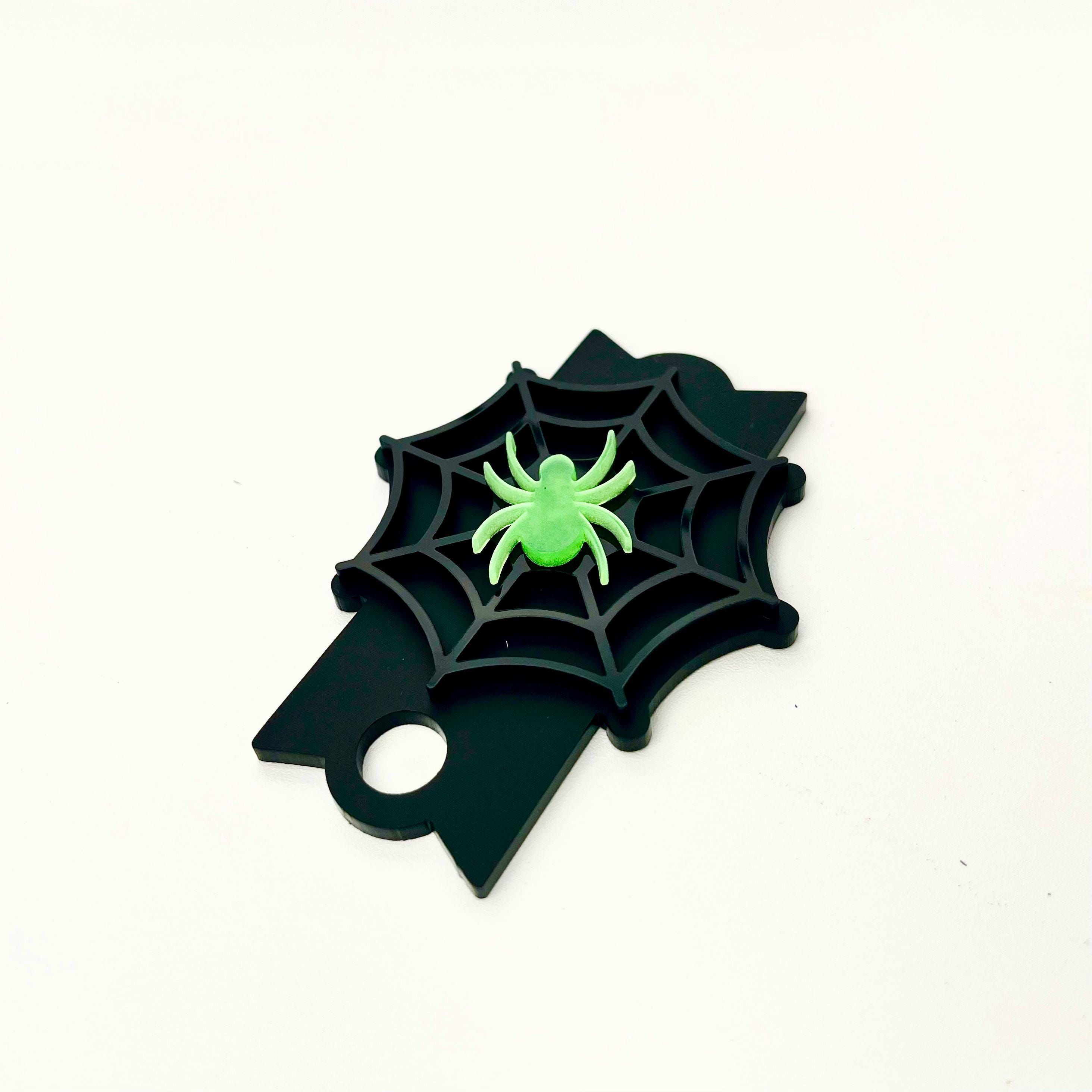 Glow In The Dark Spider Web Halloween Tumbler Topper | 20, 30oz, 40oz, or 64oz Stanley Quencher| Accessory Tag Plate Stanley Flowstate h2.0
