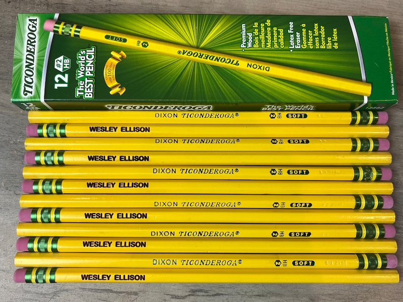 Personalized Dixon Ticonderoga 2 Pencils Dozen With Etsy