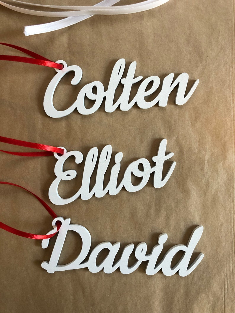 Custom Wooden Name Tags Wooden Stocking Tag Personalized - Etsy