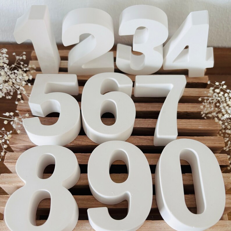 Numbers Large | Decorative Numbers White Matt L 5.4 Cm High - Etsy