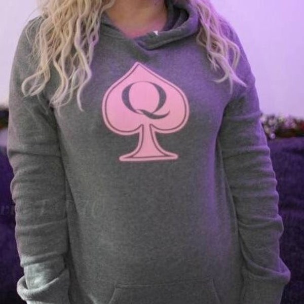 Queen of Spades Hoodie Dress for QoS with Iconic SpadesCastle QoS Symbol for Vexin Swinger Hotwife Hooded Sweatshirt