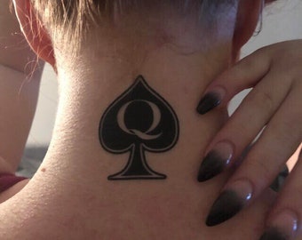 Queen of Spades Temporary Tattoo Set for QoS - 3 Sheets - 27 Piece SpadesCastle Cuck