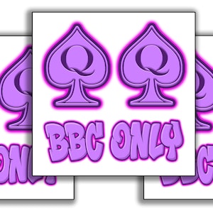 BBC Only Purple Temporary Tattoo Set with QoS - 3 Sheets - 12 Piece - Queen of Spades  SpadesCastle Cuck