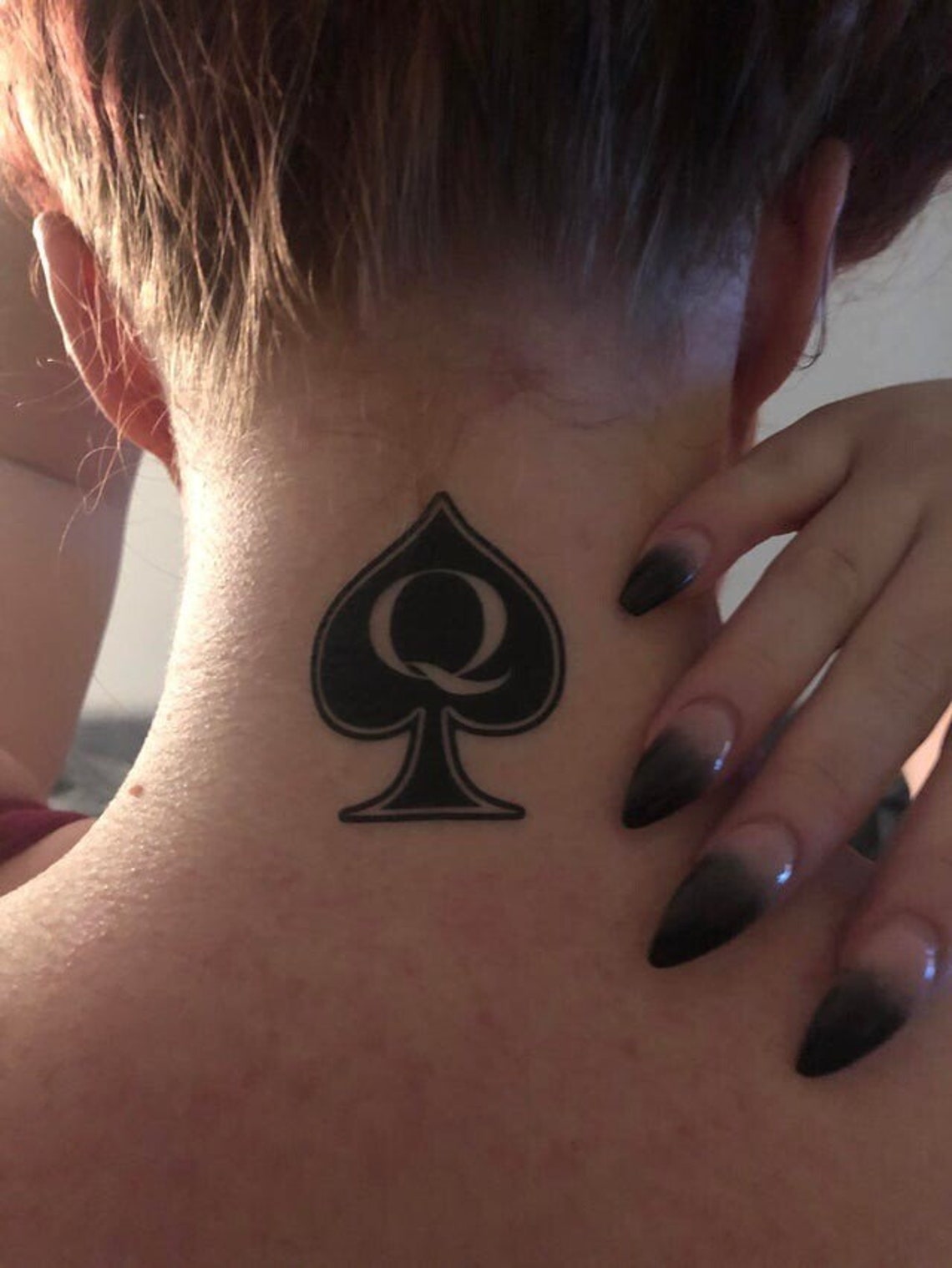 9pc Temporary Tattoo Queen Of Spades Bbc Qos Spadescastle Cuck Etsy