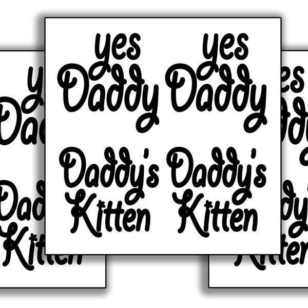 12pc Temporary Tattoo Yes Daddy Daddy's Kitten