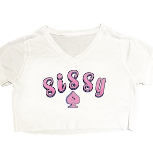 Sissy V-Neck Shirt with Sissy of Spades Symbol - Shirt Only, get matching yoga shorts, and Temporary Tattoos for perfect set!