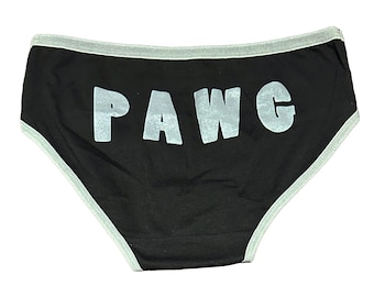 PAWG Bikini Panty with P A W G on the back for big booty peachy bubble butt