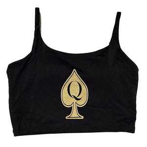 QOS Sports Bra Only - Queen of Spades Yoga Padded Spandex for Queen of Spades Hotwife Built for BBC Cuck Vixen Interracial Lifestyle