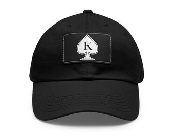 KoS Hat with Leather Patch (Rectangle) for Black King of Spades and QoS Lifestyle