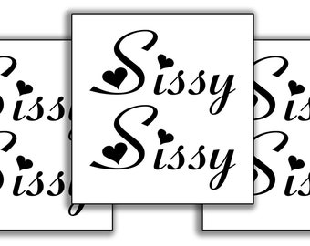 Temporary Tattoo Set - 3 Sheets - 6 Piece - Sissy