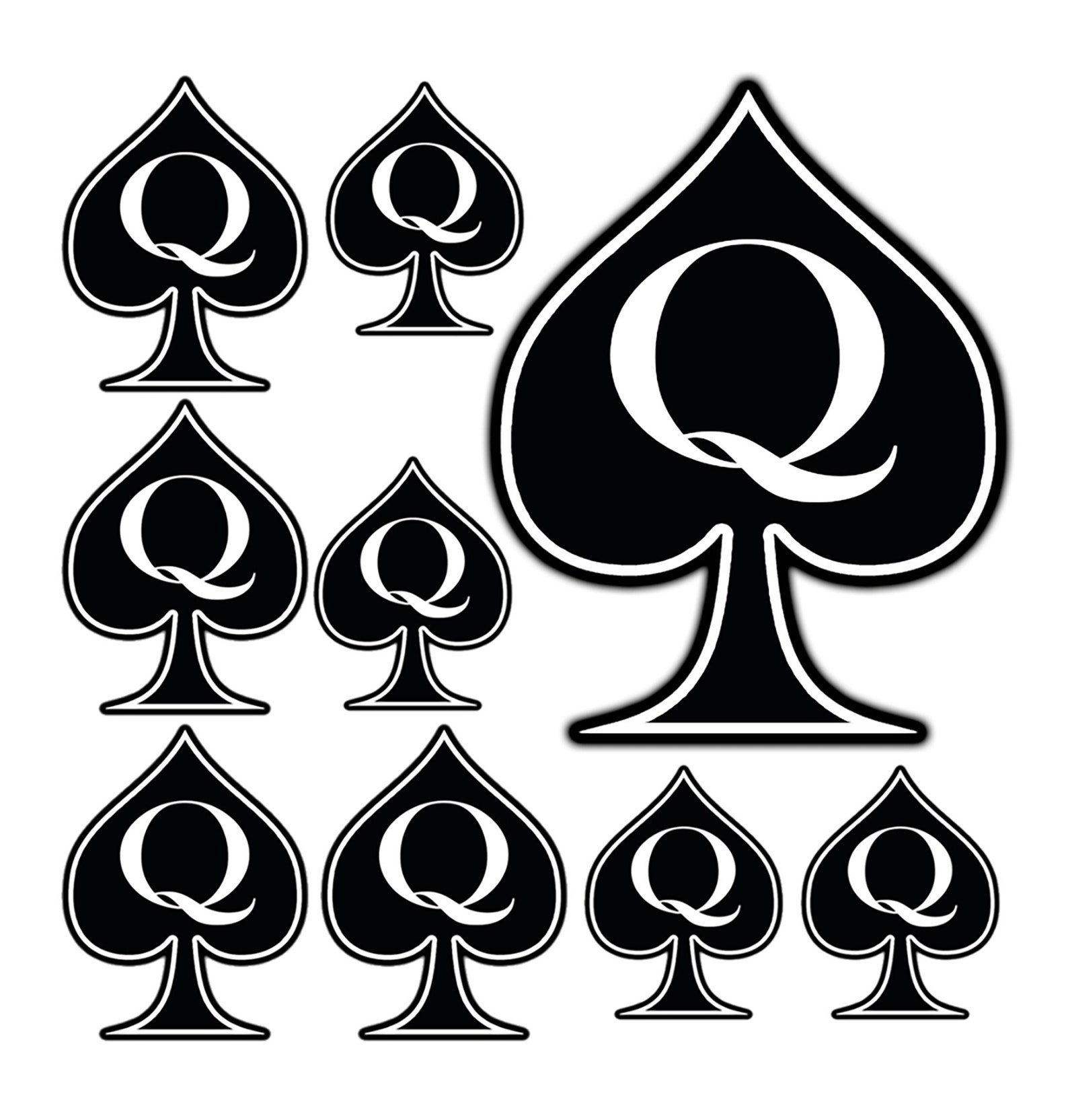 9pc Temporary Tattoo Queen Of Spades Bbc Qos Spadescastle Cuck Etsy