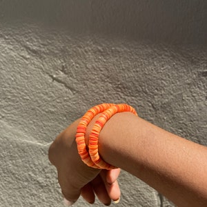 Clay bead bracelet colorful orange theme!