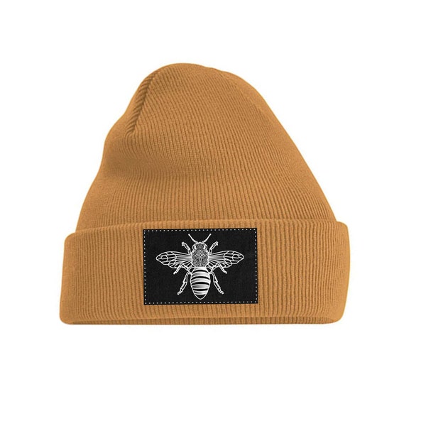 Beanie/Mütze Caramel/Beige versch. Motive