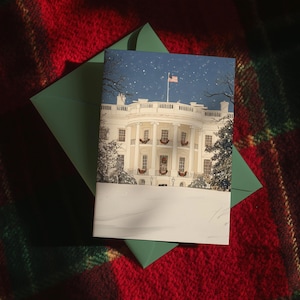 Washington DC Christmas Postcard: Snow Place Like The White House