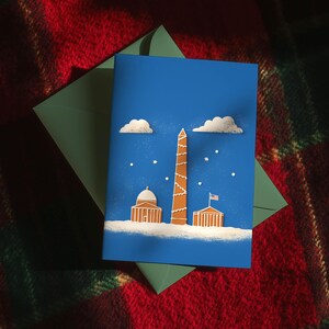 Washington DC Christmas Postcard: Gingerbread Dreams, 4x6 Holiday Greeting Card