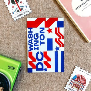 Modern Washington DC Postcard, W-Star Logo Design, Bold Patriotic Souvenir, Stylish Washington DC Collectible, Minimalist USA Travel Gift
